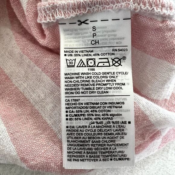 Old Navy Linen Striped Button Down Tie Top - Picture 8 of 8